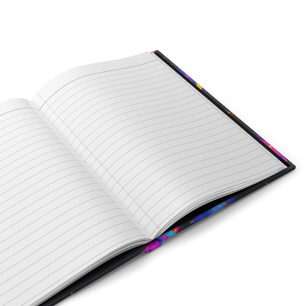 Vibrant Pop Art Hardcover Journal Matte - Colorful Music Vibes