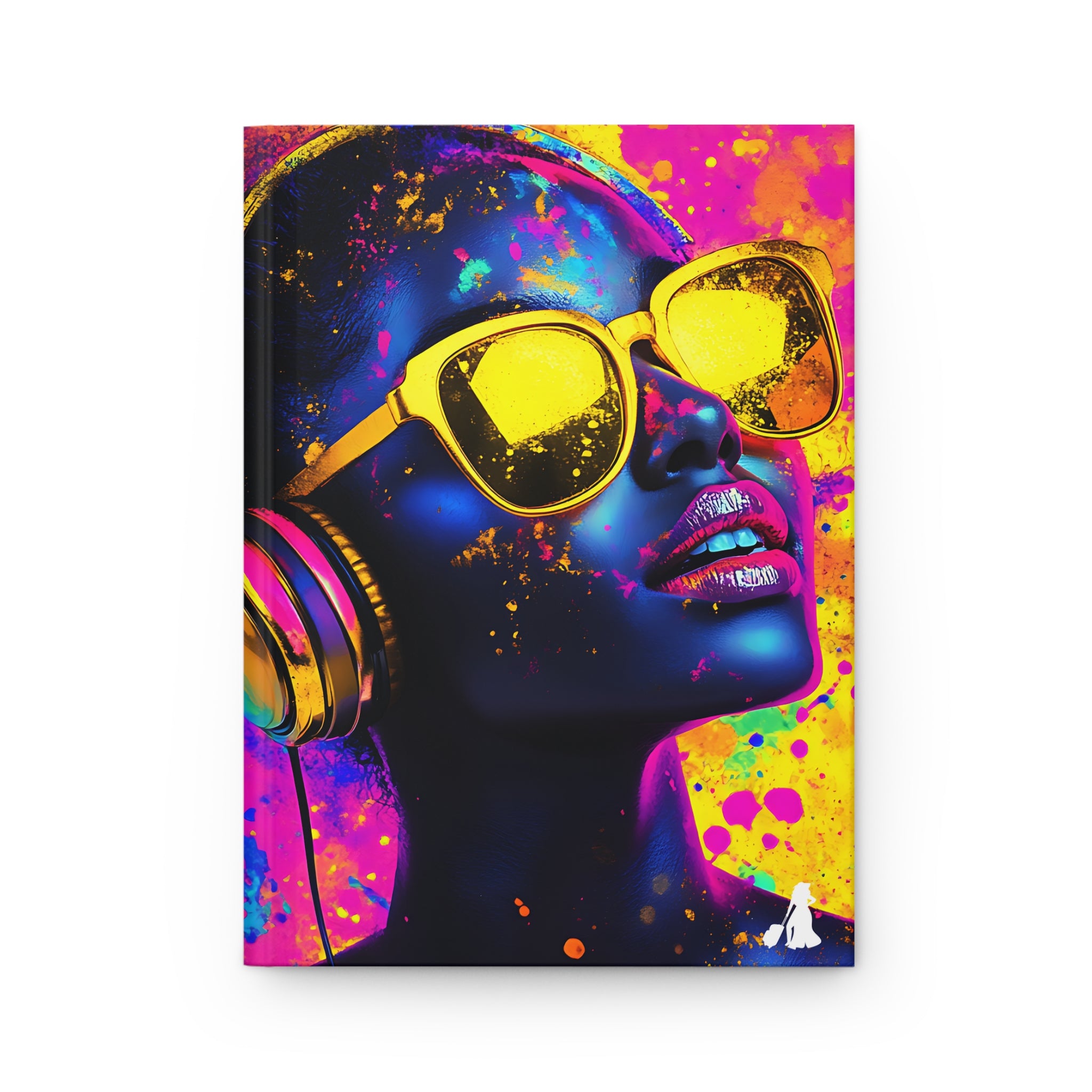 Vibrant Pop Art Hardcover Journal Matte - Colorful Music Vibes