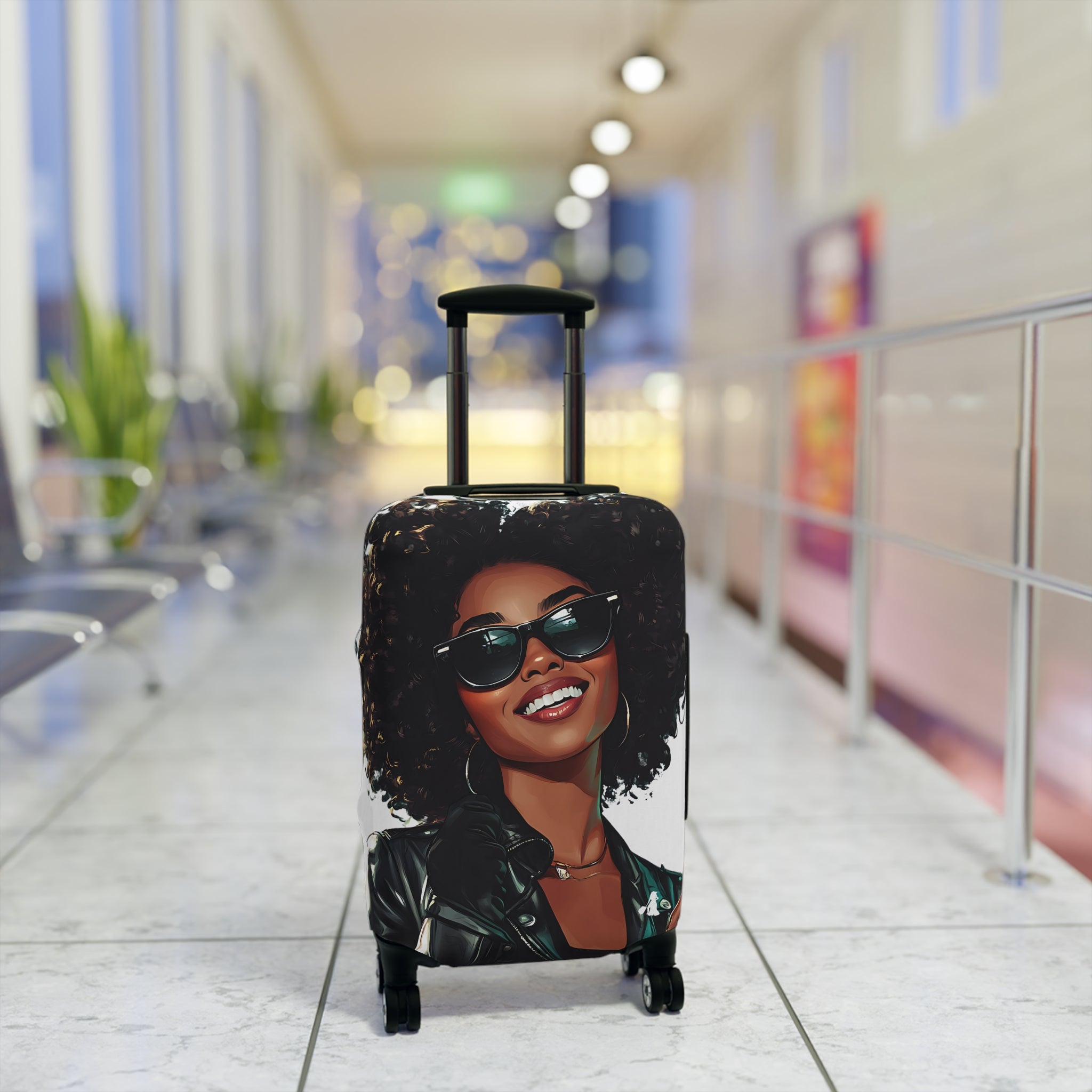 Stylish Afro Queen Luggage Cover