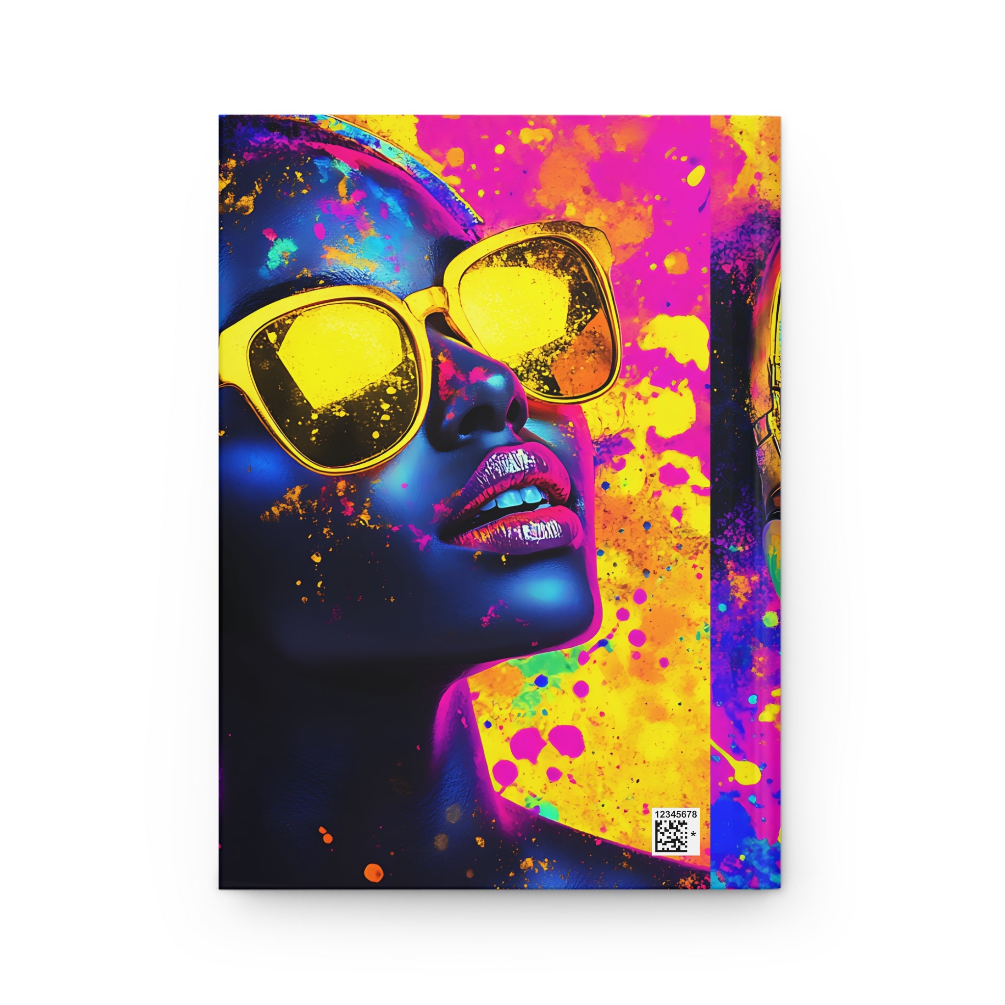 Vibrant Pop Art Hardcover Journal Matte - Colorful Music Vibes